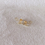 Tulip Stud Earrings With Cubic Zirconia Stones