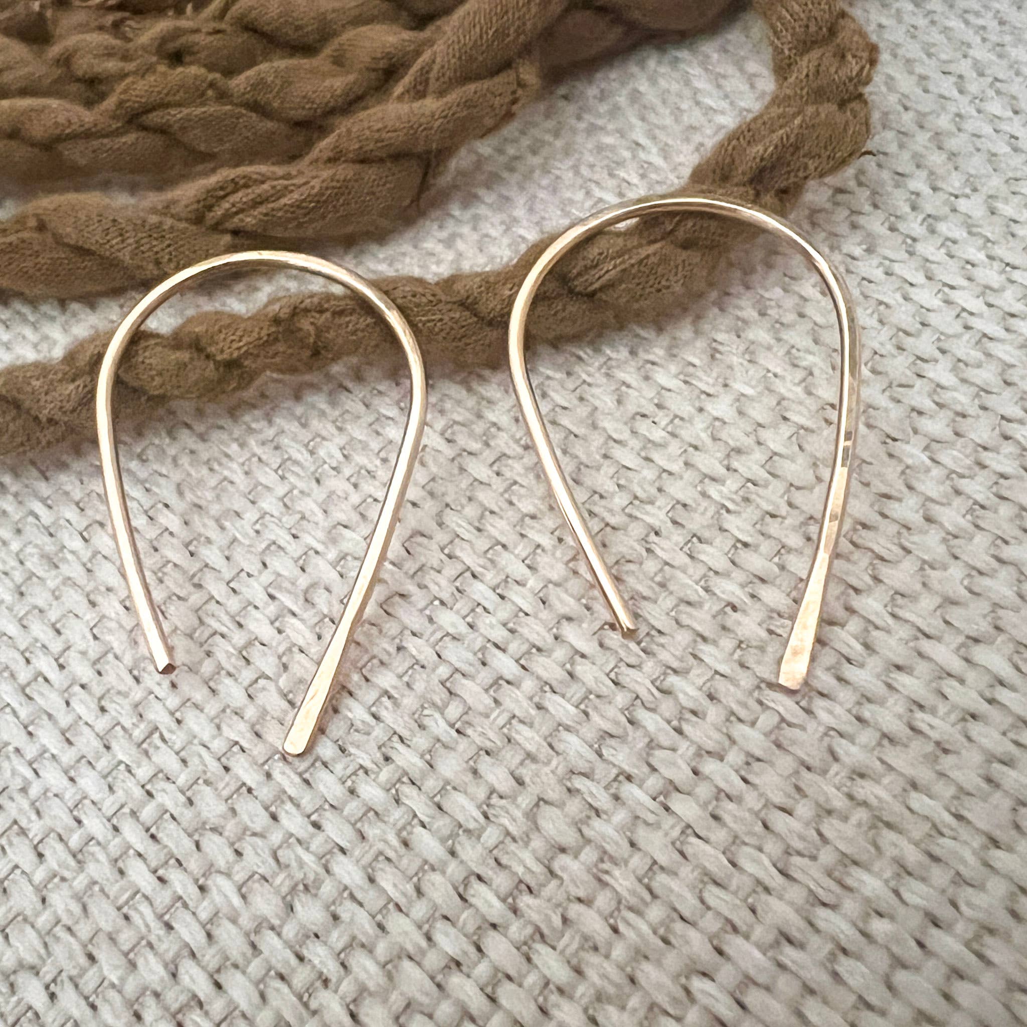 Modern Open Arc Hoop Earrings