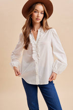 Ruffled Cotton Blouse