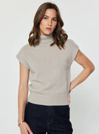 Turtleneck Short Sleeve Knit Sweater