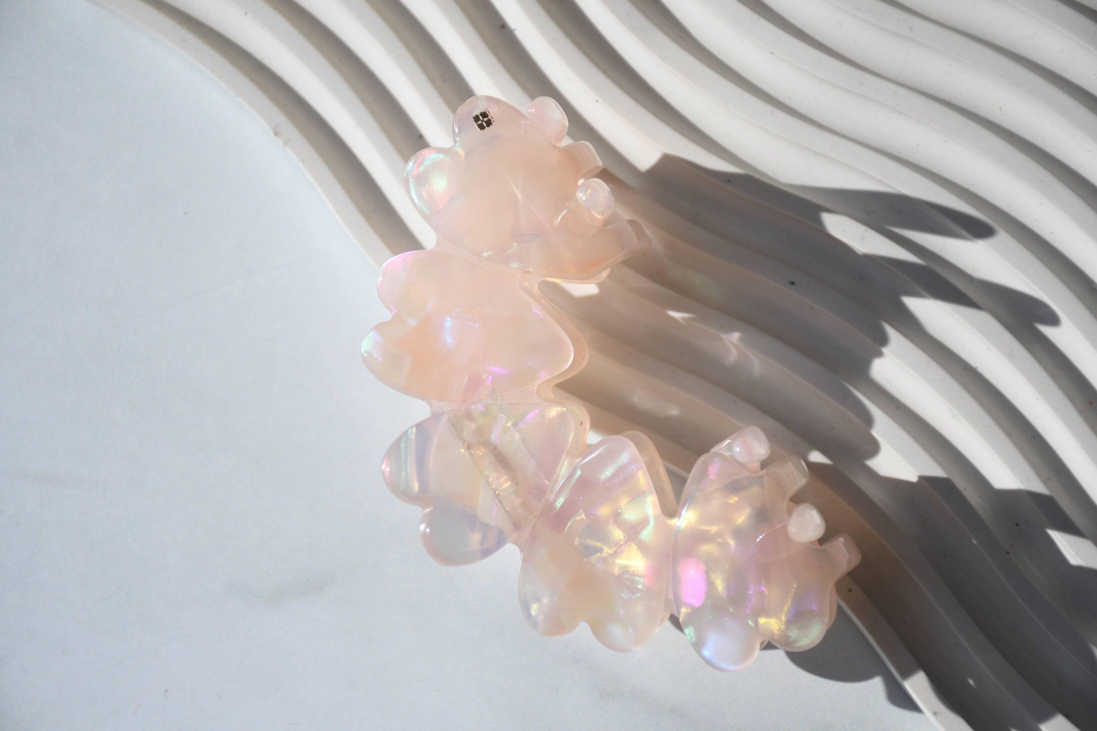 Heart Acetate Hair Claw in Star Dust