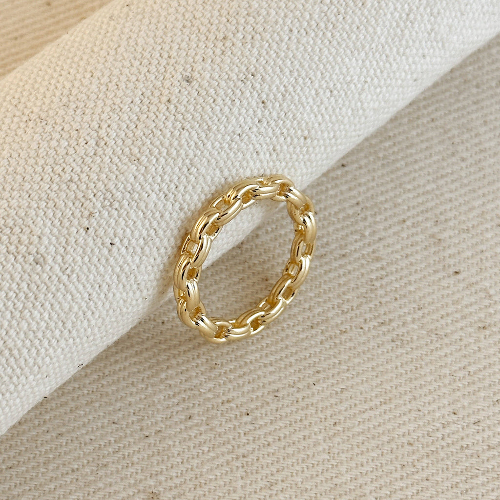 Double Link Chain Band Ring