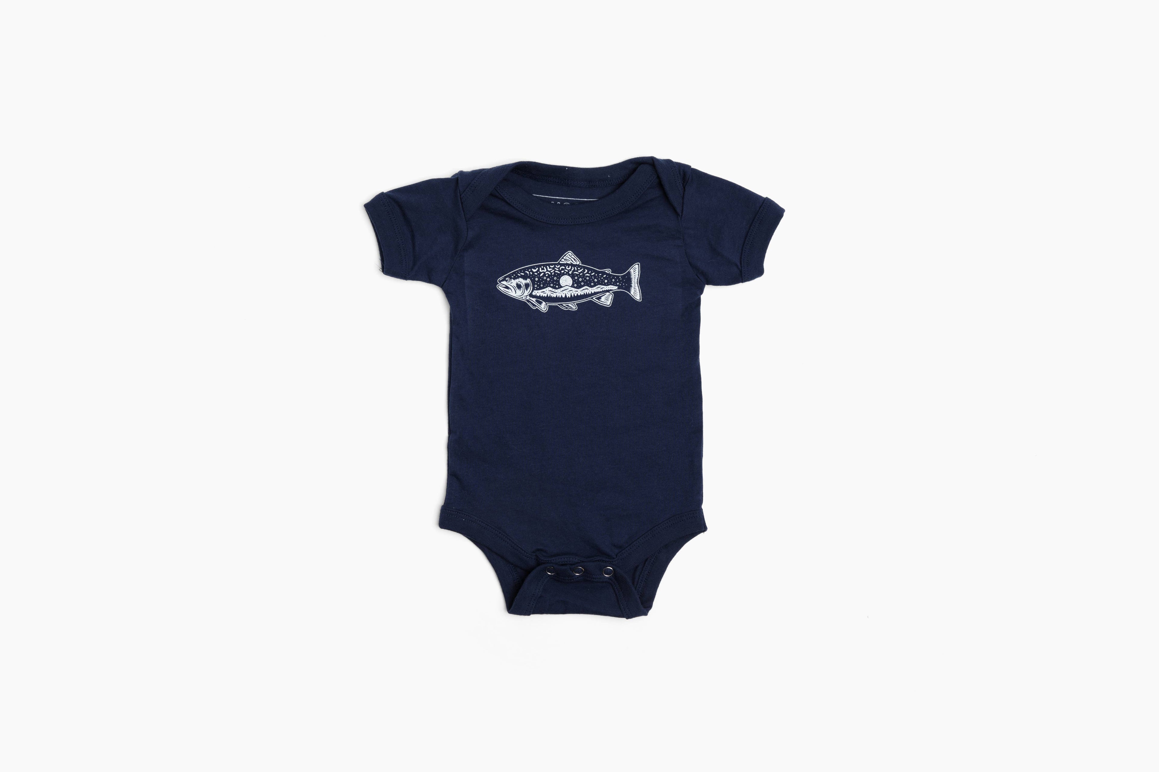 Kids Trout Onesie-Navy