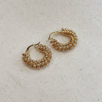 Beaded Cluster Hoop Earrings