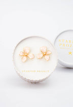 Hope in Bloom Flower Earrings in Misty Rose
