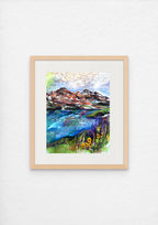 Turquoise Lake Map Art Print