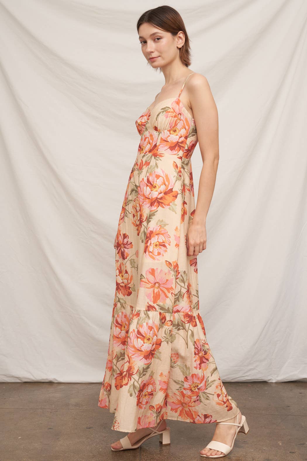 Sleeveless Floral Print Maxi Dress