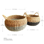 Handwoven Wicker Storage • Ula Floor Basket-Black