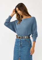 Long Sleeve Waffle Knit Pullover Sweater