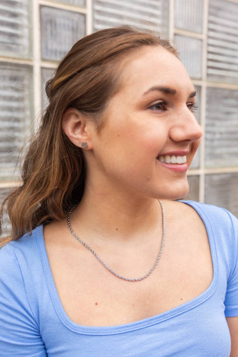 Silver Luxe Flower Stud Earrings