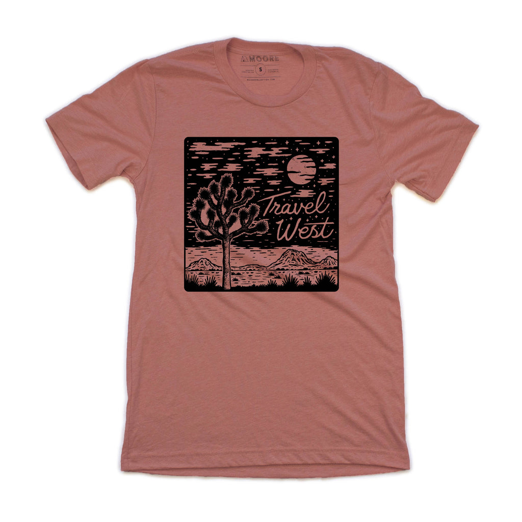 Travel West Tee- Mauve