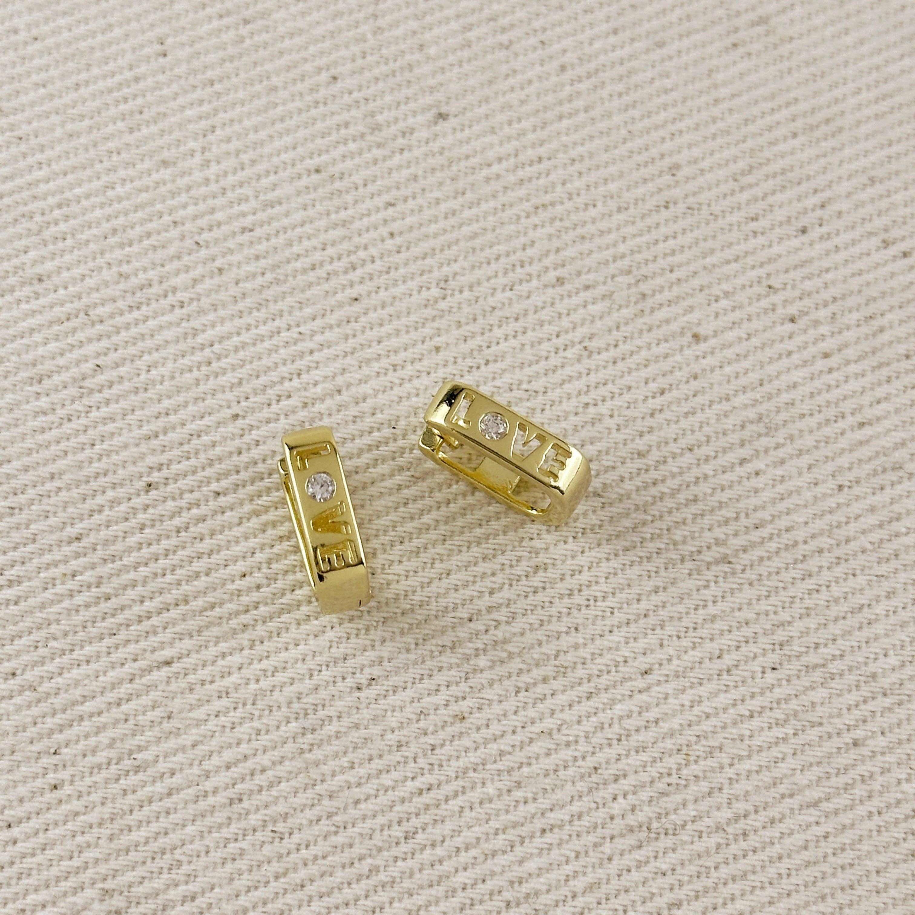 Love CZ Hoop Earrings