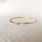 Dainty Cuff Bracelet with Cubic Zirconia Stones