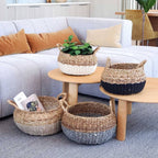 Handwoven Wicker Storage • Ula Floor Basket-Black