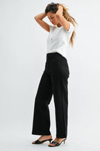 Black Patch Pocket Wide Leg