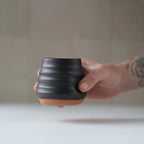 Anytime Cup Black handmade pottery wine + Cocktail tumbler 