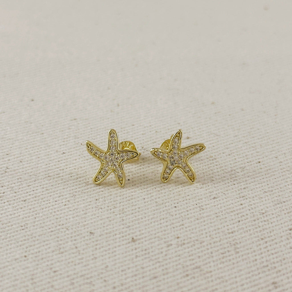 CZ Sea Star Stud Earrings