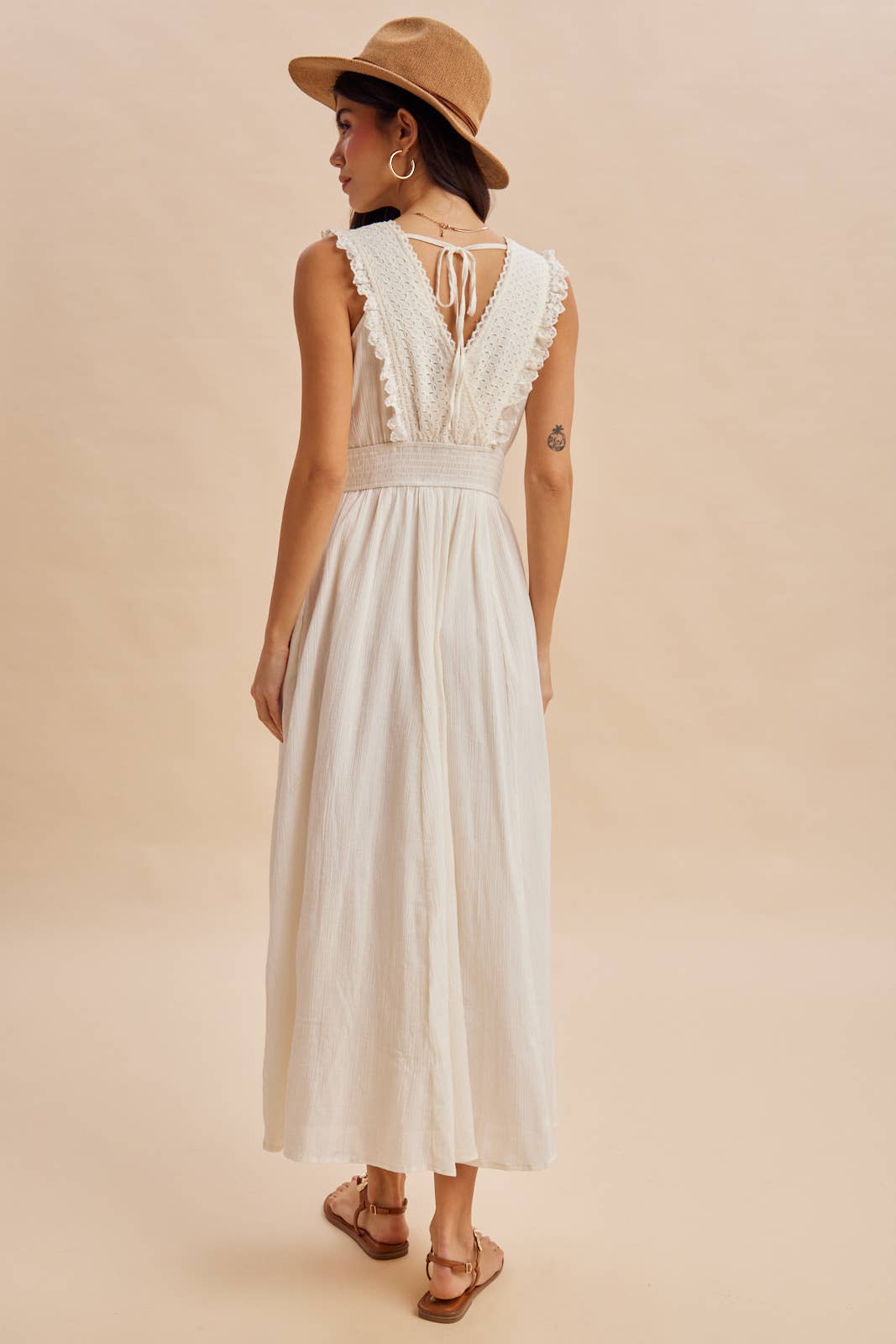 EYELET LACE MAXI DRESS