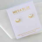 Opal Crescent Stud Earrings