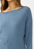 Long Sleeve Waffle Knit Pullover Sweater