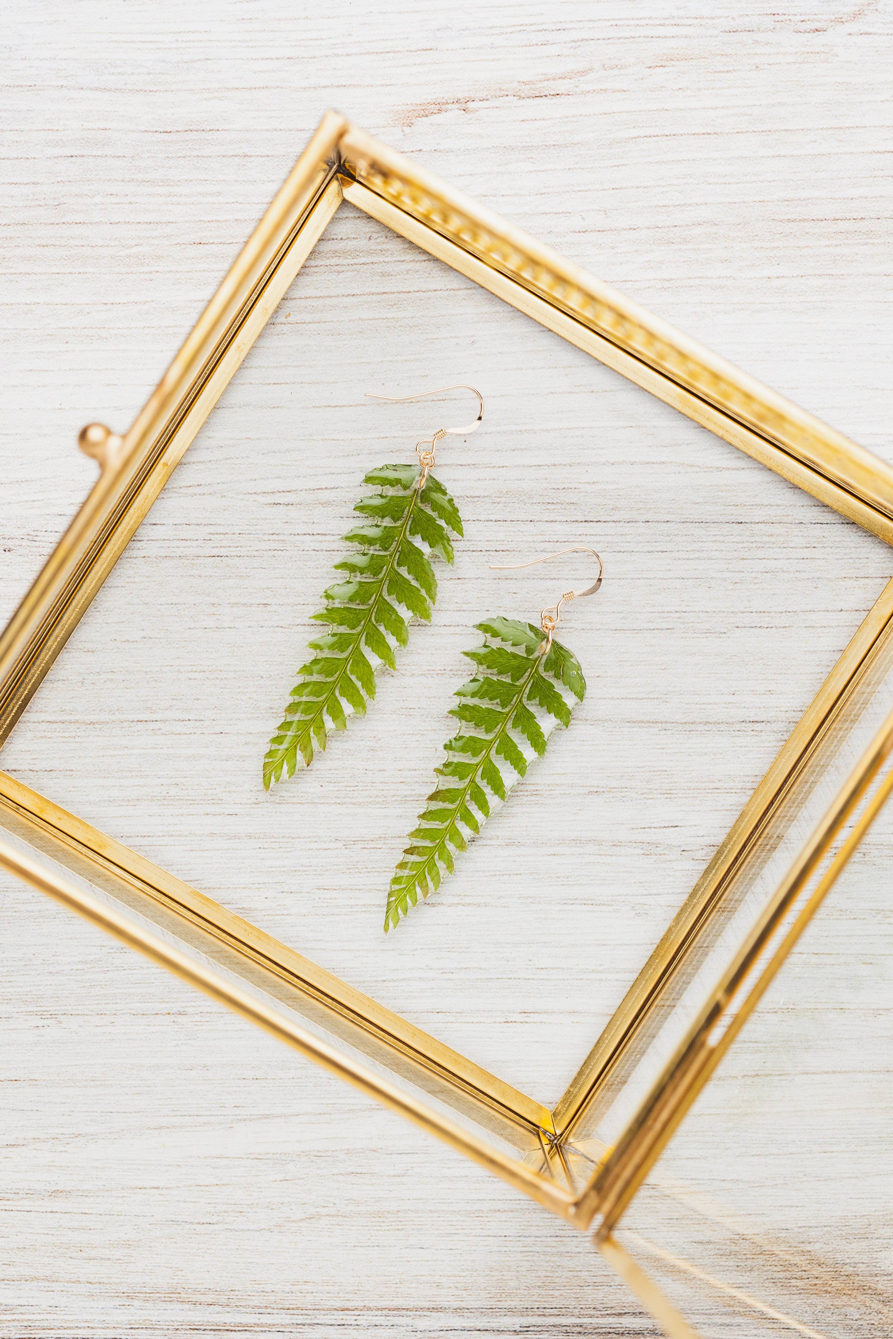 Pressed Fern Earrings