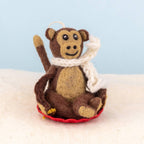 Sledding Monkey Ornament