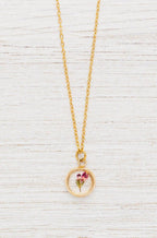 Pressed Heather Flower Necklace