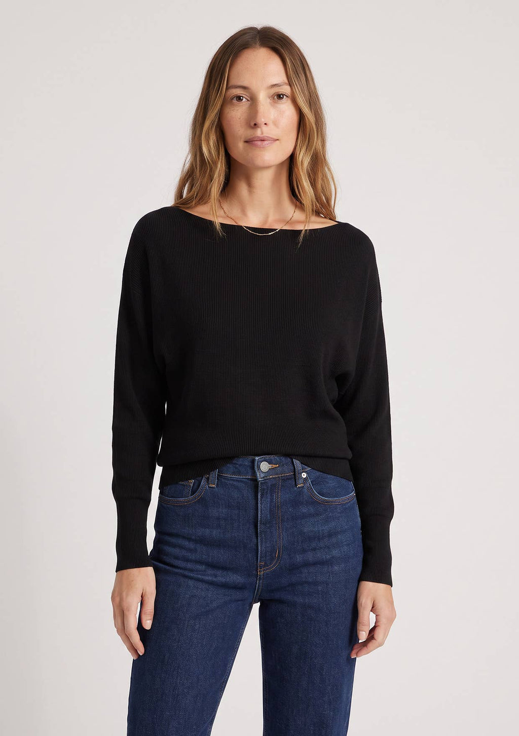 Ribbed Boatneck Sweater