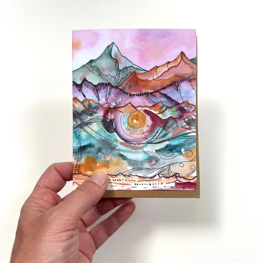 Mountain Art Notecards: Mystic River