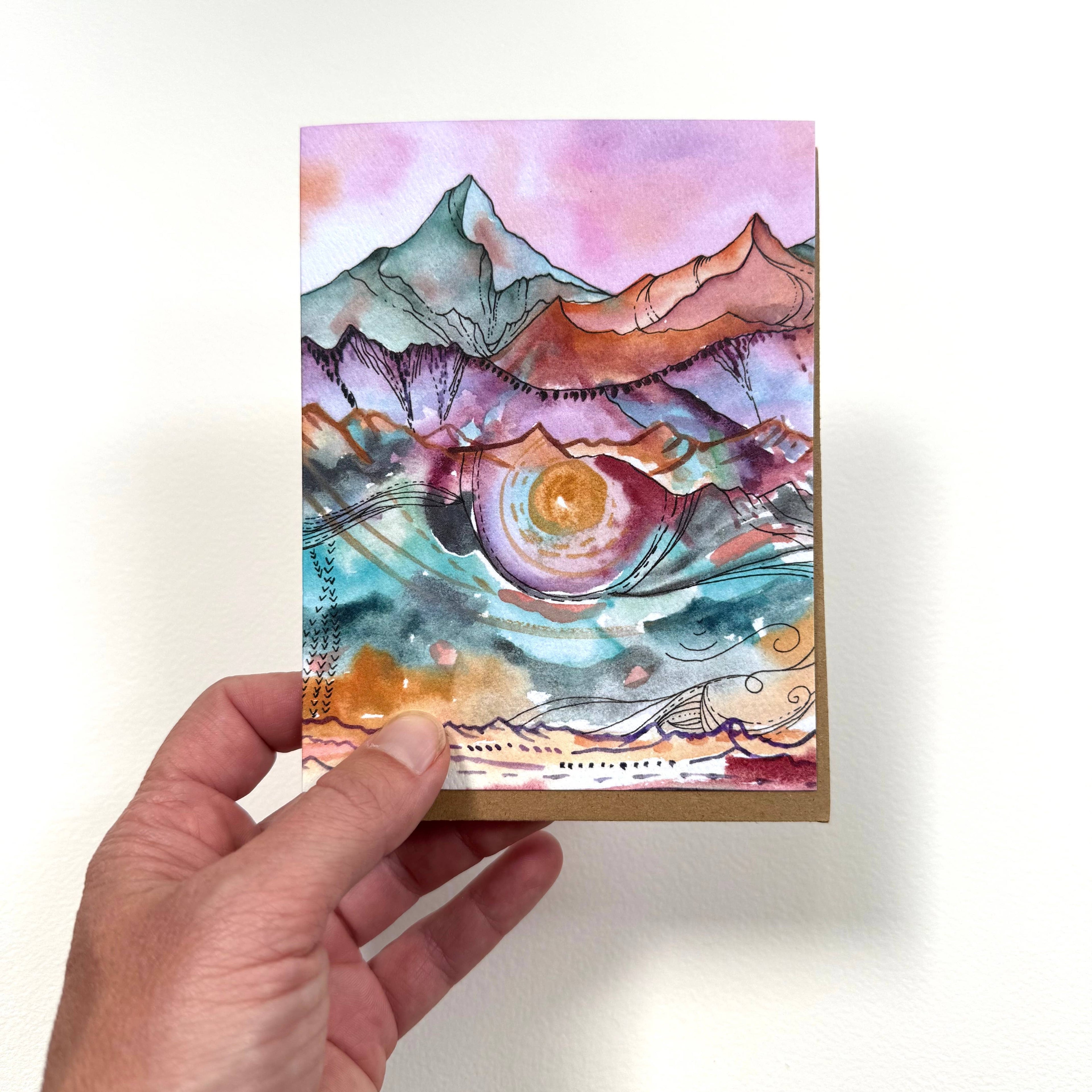 Mountain Art Notecards: Mystic River