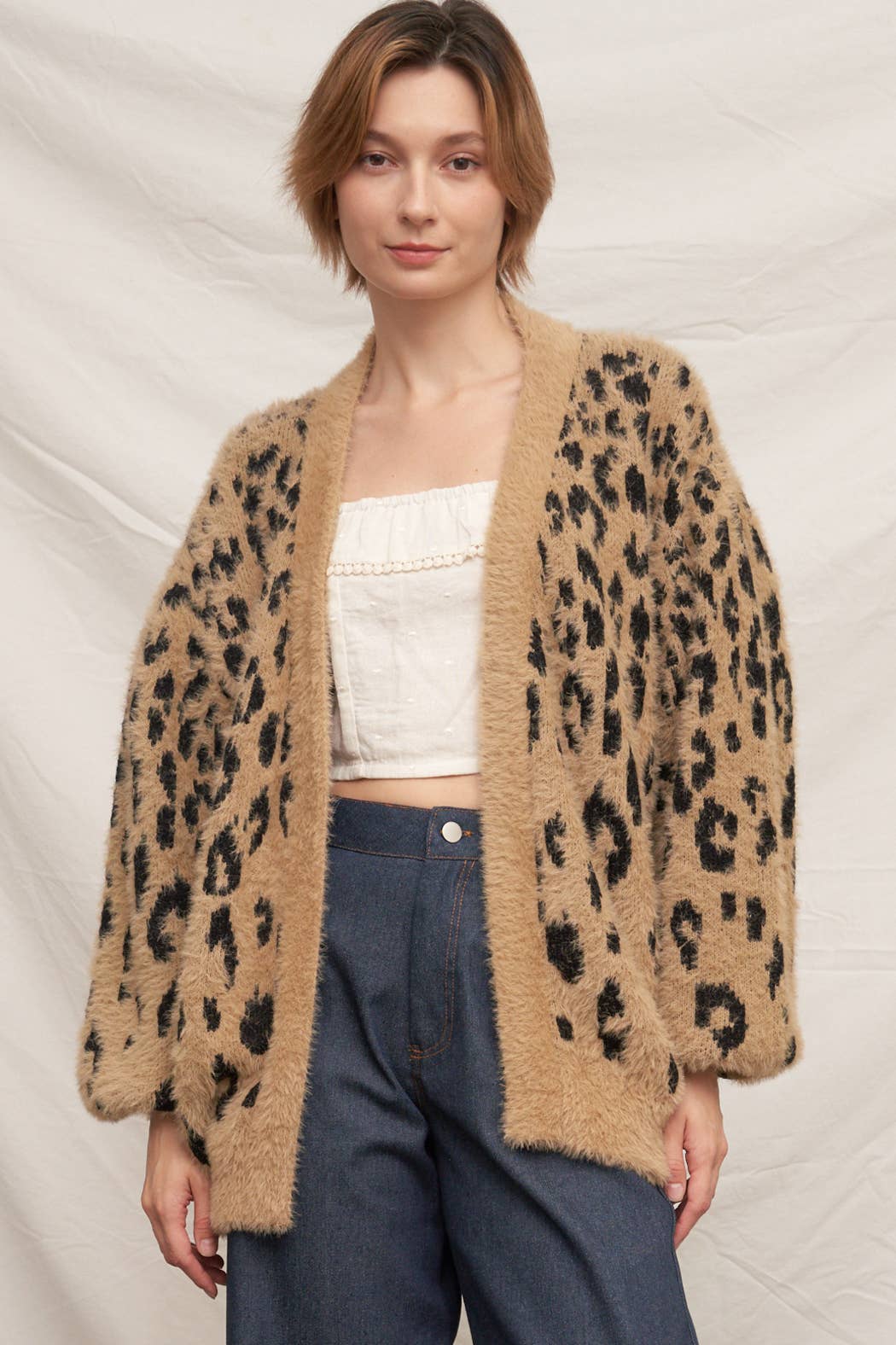 Soft Leopard Sweater Cardigan