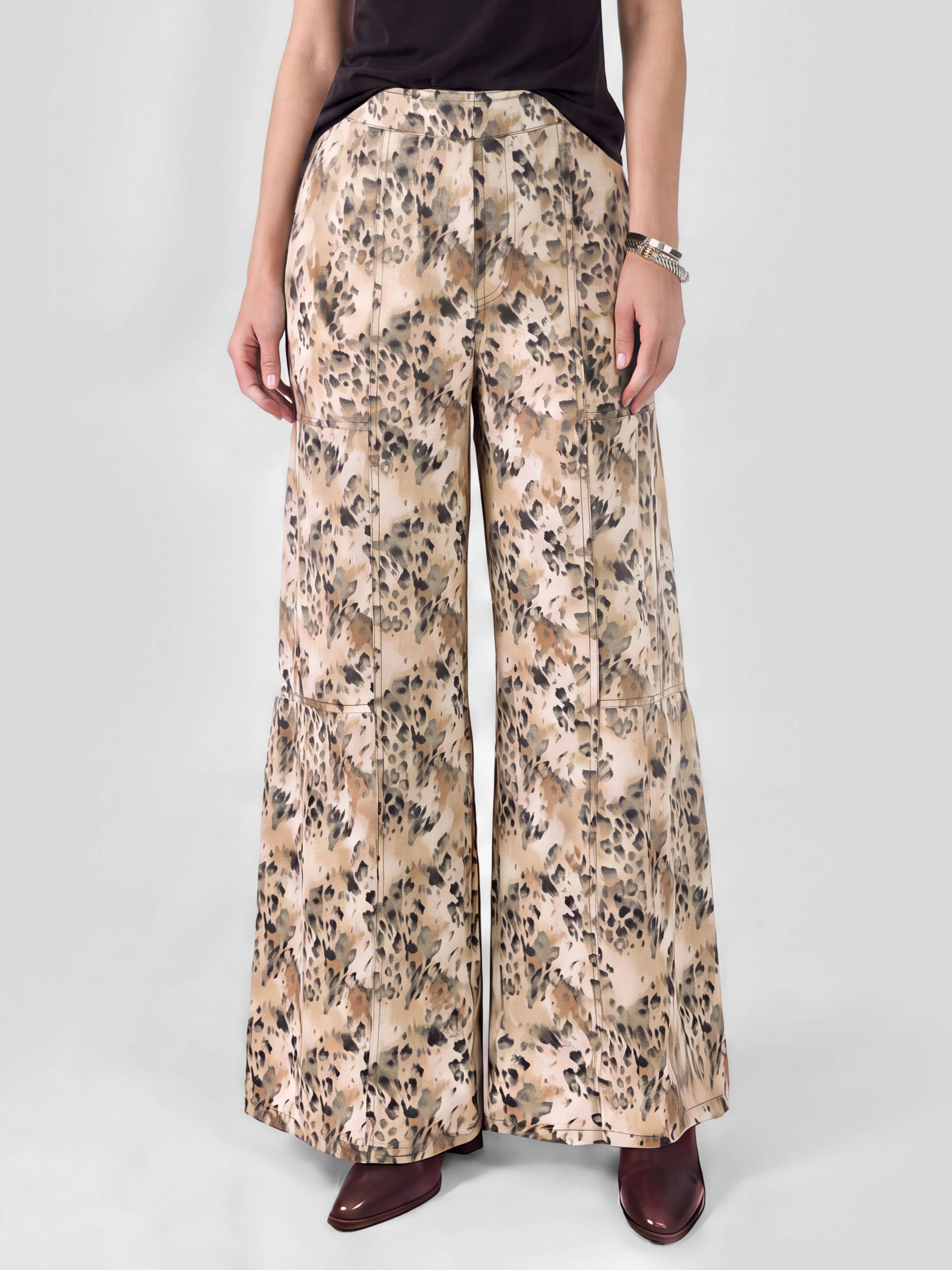 Leopard Tiered Wide Leg Palazzo Pants