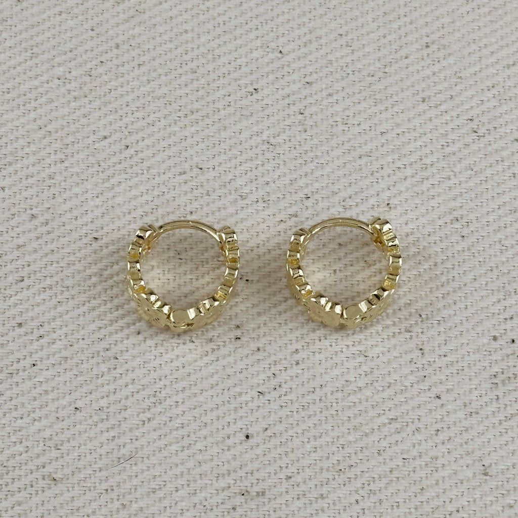 Flower Huggies Hoop Earrings