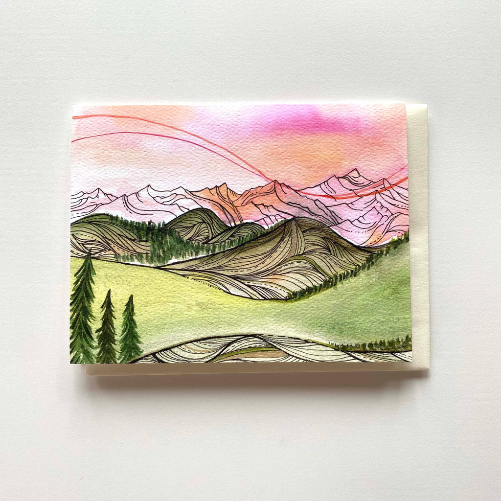 Mountain Art Notecards: Rolling Peaks