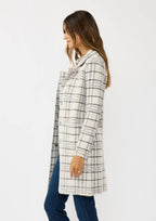 Plaid Notched Collar Button Front Cardigan