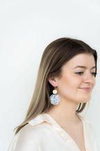 Pearl Black Stripe Zoey Earrings