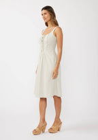 Round Neck Button-Down Corset Midi Dress