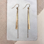 Hammered Stick and Chain Earrings