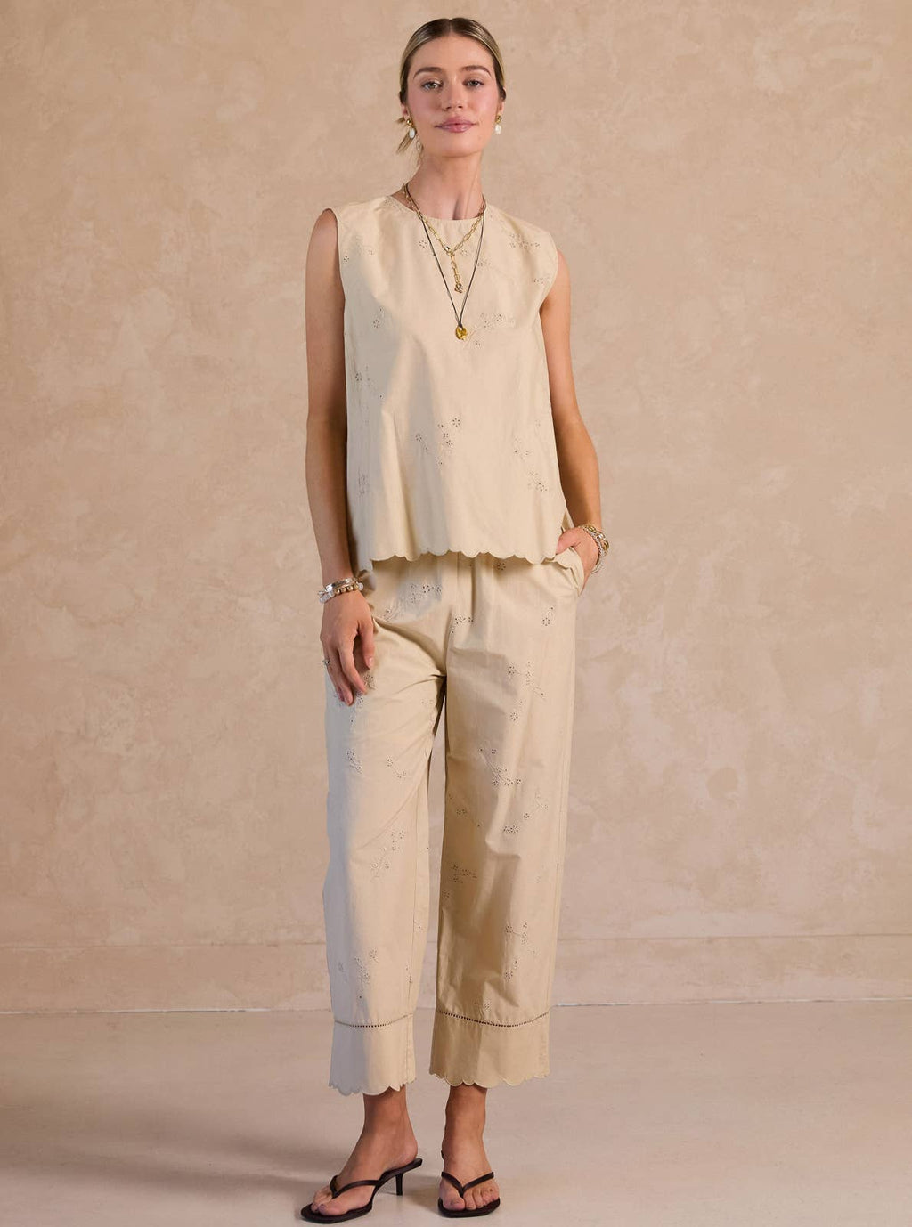 Floral Embroidered Sleeveless Top