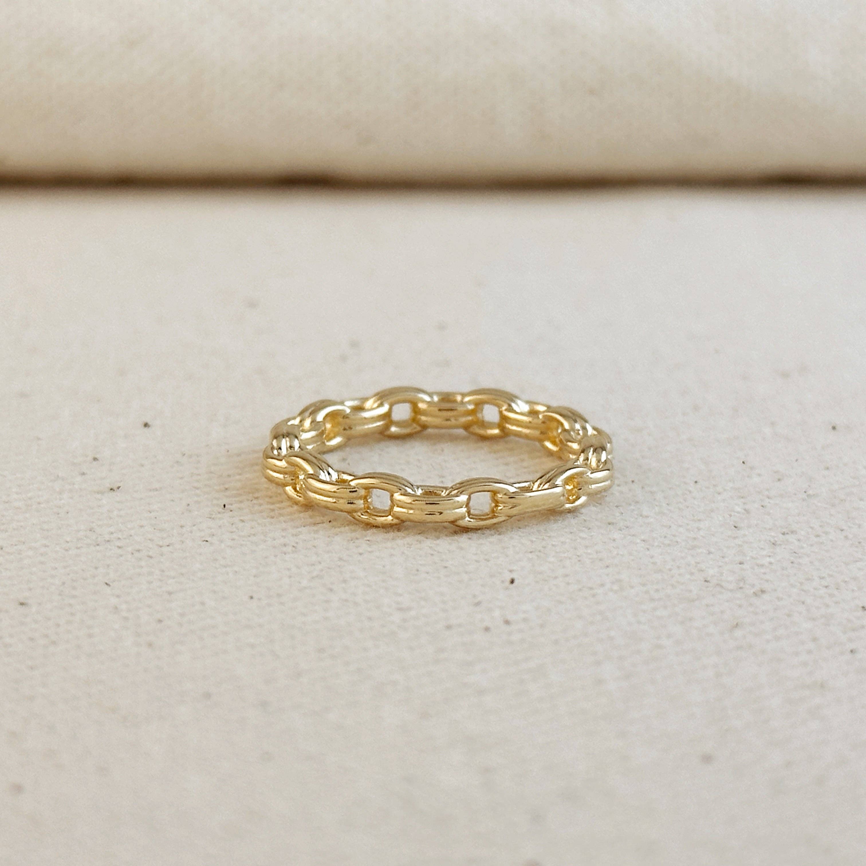 Double Link Chain Band Ring