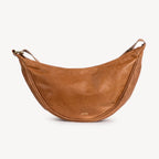 Pebbled Leather Moon Sling Bag - Camel