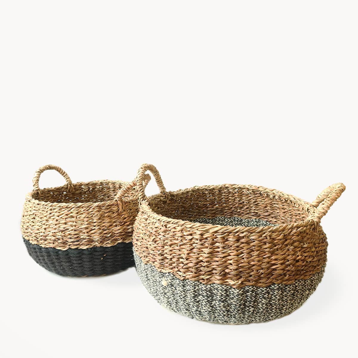 Handwoven Wicker Storage • Ula Floor Basket-Black