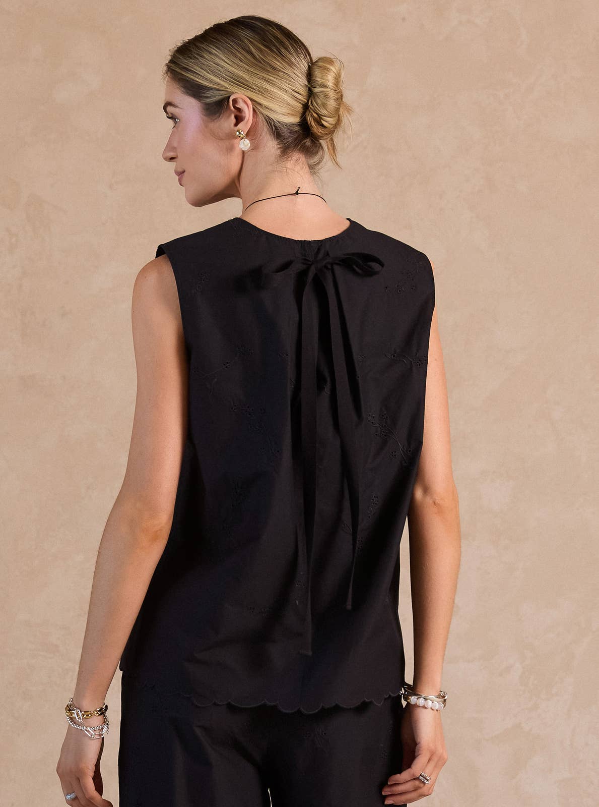 Floral Embroidered Sleeveless Top