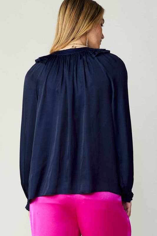 Ruffled Shoulder Detail Blouse