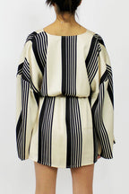 Elastic Waist Striped Mini Dress