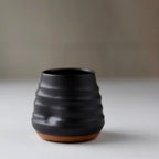 Anytime Cup Black handmade pottery wine + Cocktail tumbler 