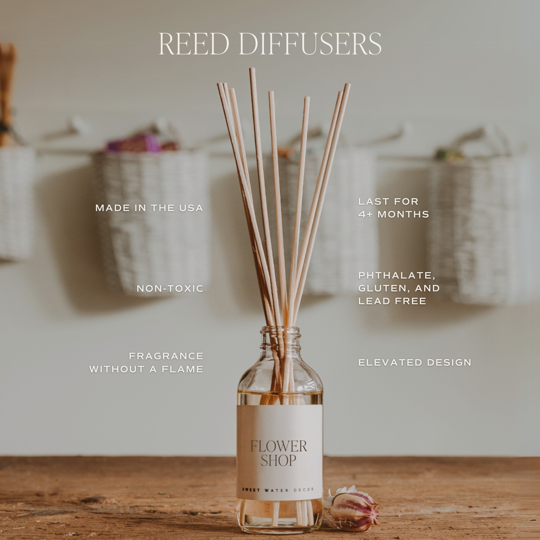Coastal Lemon Reed Diffuser - Gifts & Home Decor