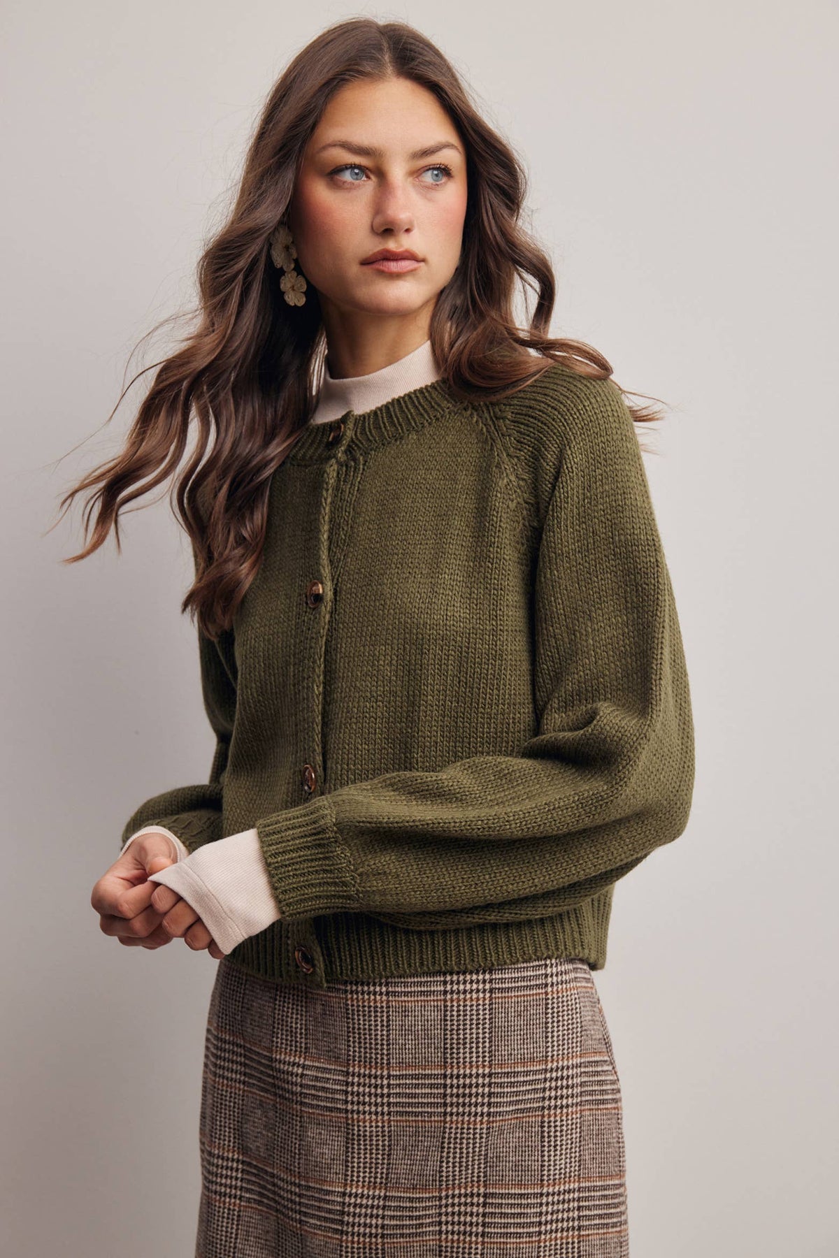 Classic Knit Button Front Cardigan