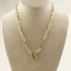 Paperclip Chain With Round Clicker Clasp Necklace