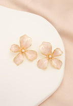 Hope in Bloom Flower Earrings in Misty Rose